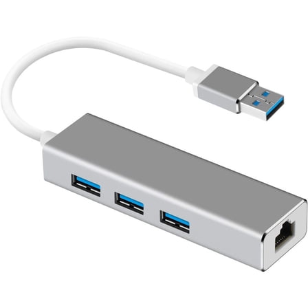 Ethernet Adapter USB 3.0 to RJ45 Gigabit Ethernet Internet Adapter Converter Supports 10/100/1000 Mbps LAN Network Hub Wired Cable Adapter 3 Ports for Linux Windows MacBook Tablet Etc