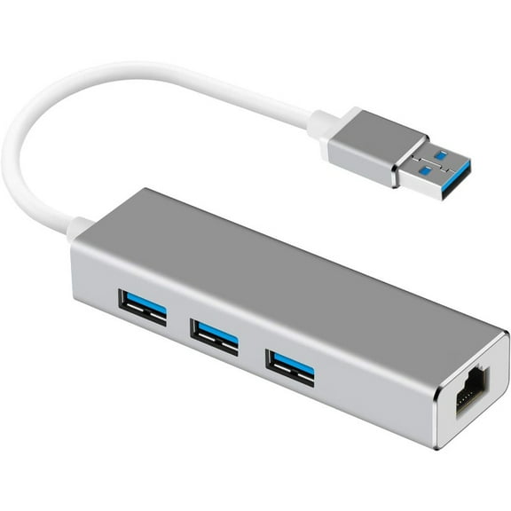 Ethernet Adapter USB 3.0 to RJ45 Gigabit Ethernet Internet Adapter Converter Supports 10/100/1000 Mbps LAN Network Hub Wired Cable Adapter 3 Ports for Linux Windows MacBook Tablet Etc