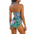 thumbnail image 4 of CNKOO Womens Halter Patchwork Printed Open Back Tankini Top Set Two Piece Swimsuits S-4XL, 4 of 5
