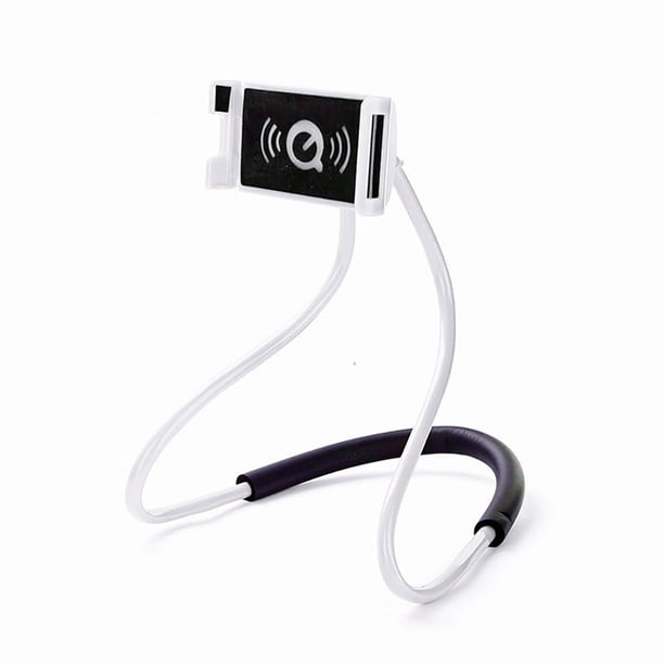 Injueey Soporte para colgar en el cuello Soporte para teléfono móvil Juego para ver videos Soporte para jugar Negro Teléfono y Comunicación Blanco