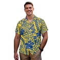 thumbnail image 3 of Garronmavis Polynesian Matching Couple Outfits Husban and Wife Clothing Men's Button Down Shirt Size M Casual Beach Shirts and Womens Short Sleeve Dress A-Line Hawaiian Dress, 3 of 7