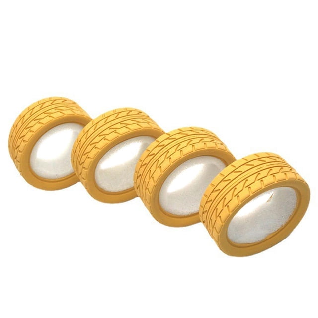 4 piezas 1:18 RC coche neumáticos accesorio reemplazo piezas de mejora para A959 DIY modificado RC coche camiones , Dorado Yotijar neumáticos de ruedas de orugas rc