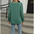 thumbnail image 7 of Long Sleeve Shirts for Women Pleated Casual Business Blouses Trendy Fashion Tunic Basic Tops Loose Trendy Fall Crew Neck T-Shirts, 7 of 7