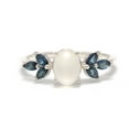 thumbnail image 5 of Elegant White Moonstone Ring - Oval Moonstone With Londan Blue Topaz Ring - Anniversary Gift - 925 Sterling Silver Ring, 5 of 6