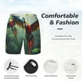 thumbnail image 3 of Honeii Flying Parrots In Jungle Print Men's Swim Shorts,Mens Swim Trunks,Breathable Mesh Beach Shorts for Swimming,Surfing, and Beach Activities-X-Large, 3 of 6
