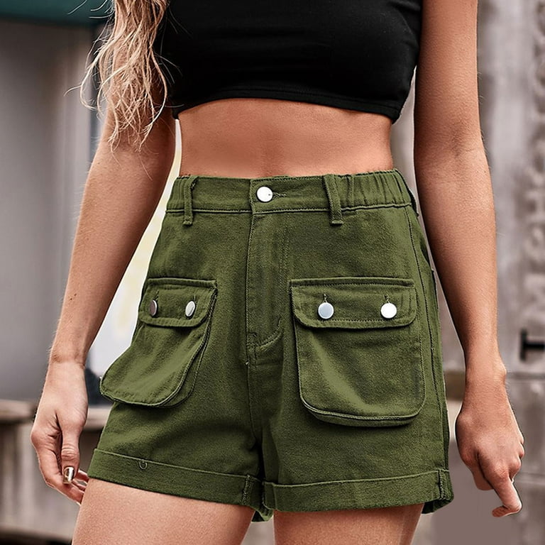 Cargo Pants Women Casual Solid Color Comfy Mid Rise Pants for Women Fashion  Fitted Daily Trendy Womens Pants Stretchy Lightweight Party Vacation Beach