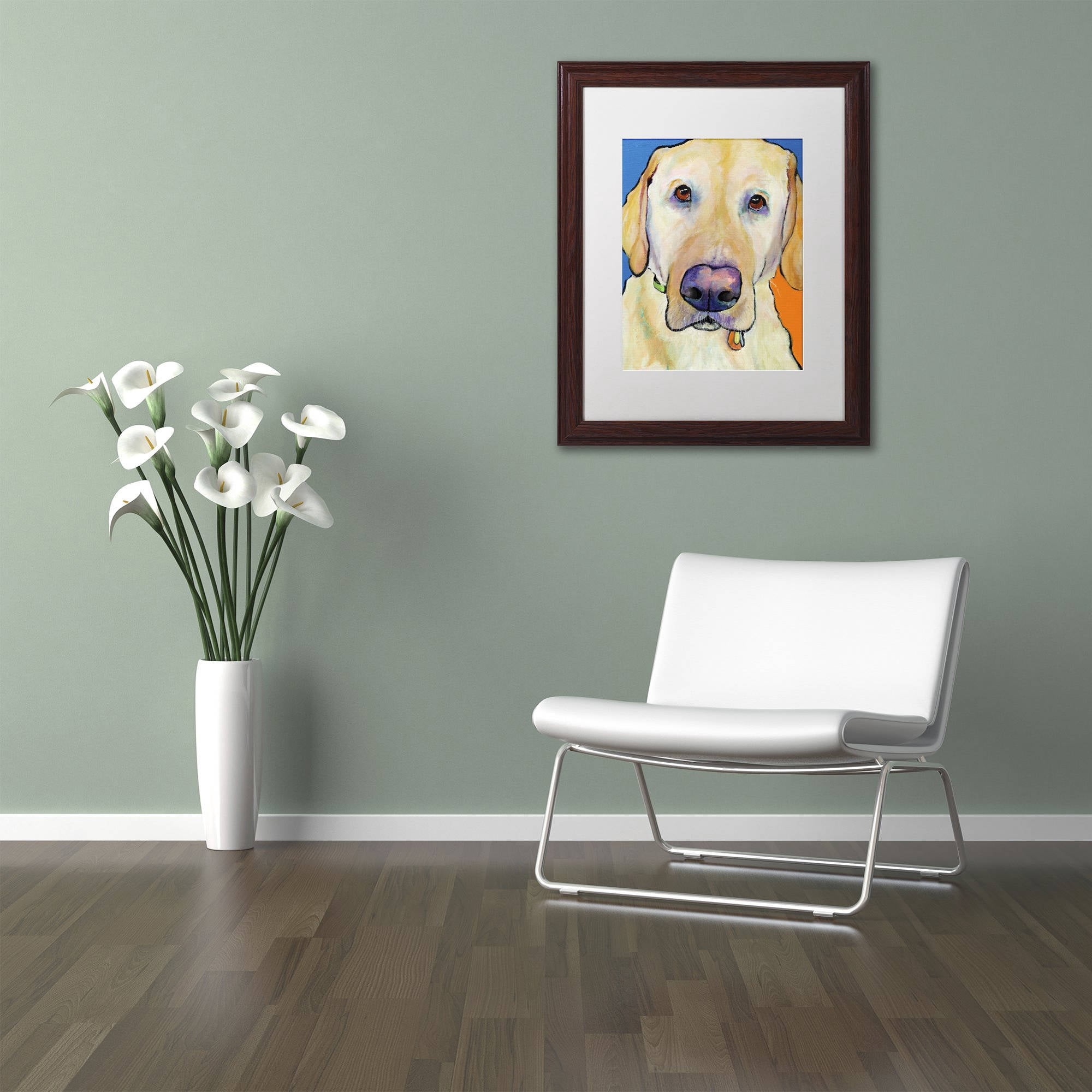 Trademark Fine Art "Spenser" Canvas Art by Pat Saunders-White, White Matte, Wood Frame