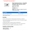 thumbnail image 2 of Water Temperature Sensor - Compatible with 2009 - 2017 Chevy Traverse 3.6L V6 LLT VIN D 2010 2011 2012 2013 2014 2015 2016, 2 of 2