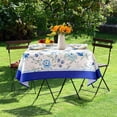 thumbnail image 3 of Home Outdoor Indoor Spill Proof Waterproof Tablecloth, Vintage Floral Design Patio Fabric Table Cover, Home Décor Wrinkle Free Table Cloths for Dinner/BBQs(60x102 inch Rectangle/Oblong), 3 of 6