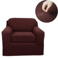 thumbnail image 3 of Mainstays Pixel 2-Piece Stretch Chair Slipcover, Wine, 3 of 9