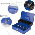 thumbnail image 2 of Locking Cash Box with Lock Money Box with Cash Tray Lock Box with Key Money Saving Organizer .Lx .Wx .H es XL Large, 2 of 7