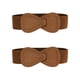thumbnail image 1 of Cinturón elástico de cuero sintético con hebilla en forma de 8 de 2 piezas Inspire Chic para dama 27x2.36" (LxW) Café, 1 of 7