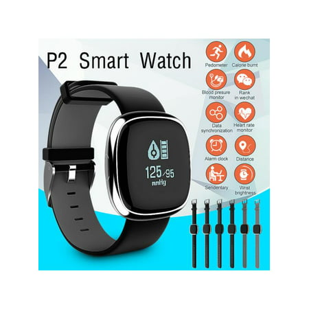 Multifunctional Waterproof bluetooth Smart Watch P2 Wristband Bracelet Sports Fitness Activity Tracker with Blood Pressure Heart Rate Monitor for IOS Android iphone Birthday