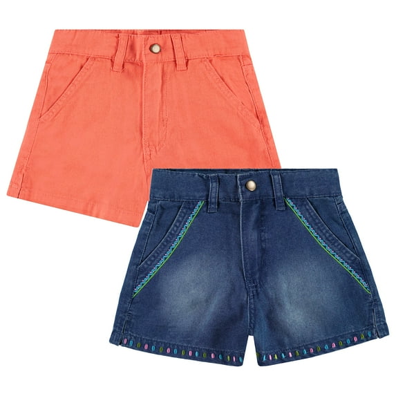 Btween's 2-Pack Lightweight Denim Shorts for Girls | Cotton Blend | Sizes 4-16 - Perfect for Comfort, Style, and Summer Fun!