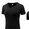 thumbnail image 4 of FNFYFH Plus Size Workout Tops for Women Short Sleeve V Neck Stretch Athletic T Shirts Quick Dry Tennis Yoga Running Tee Shirt, 4 of 9