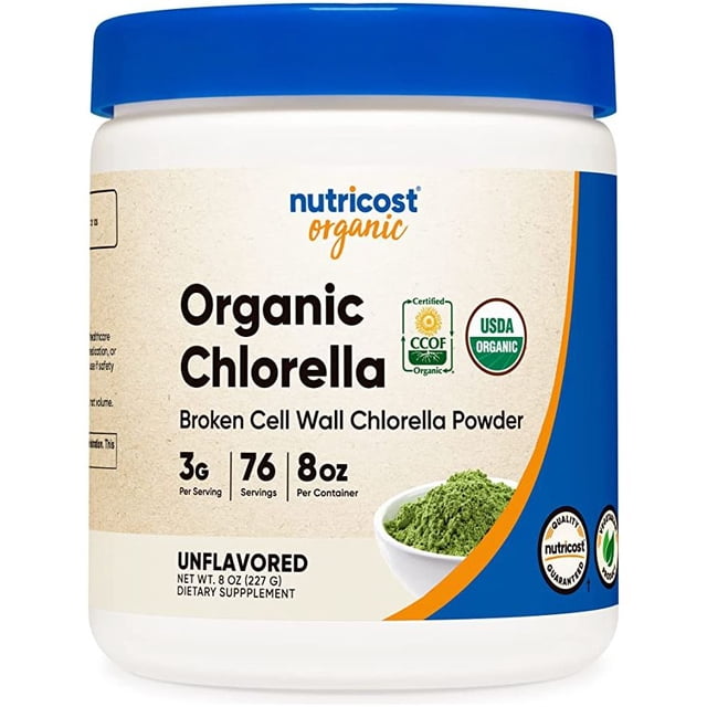 Nutricost Chlorella Orgánica en Polvo Suplemento Verde Natural 227 g