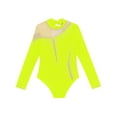 thumbnail image 5 of Xnihocha Kids Girls Shiny Rhinestone Dance Bodysuit Gymnastic Leotard Tank Ballet Unitard Activewear Fluorescent Yellow 12, 5 of 7