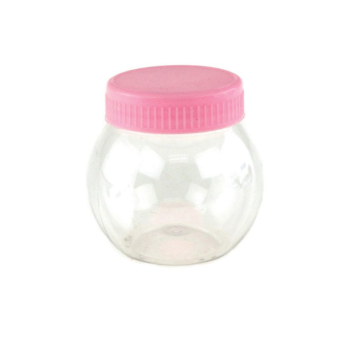 Plastic Round Favor Container with Lid, 3inch, Small, Light Pink