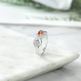 thumbnail image 4 of Gem Stone King 925 Sterling Silver Lab Grown Diamond and Orange Sapphire and White Created Sapphire Infinity Promise Ring for Women | 1.04 Cttw | Oval 6X4MM | Gemstone April Birthstone | Size 5, 4 of 5