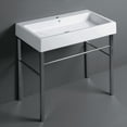 thumbnail image 4 of Alfi Trade White And Chrome Large Rectangular Sink Console B-U90-DUCG1-A09-1, 4 of 4