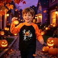 thumbnail image 2 of WAYUTE Halloween Kids Boys Pumpkin Cartoon Print Long Sleeve Crewneck Shirts for Toddler Boy Fall Breathable Tunic Tee Casual School,Orange,Size 2-3 Y, 2 of 4