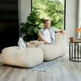 thumbnail image 4 of Big Joe Modora Bean Bag Lounger, Living Room and Gaming Seat, Birch Soft Boucle, Chair and Ottoman Set, 4 of 8