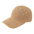 thumbnail image 2 of HuangHuanChen Womens Knit Baseball Cap with Pearl Summer Trucker Hats Breathable Adjustable Sun Hat with Visor for Outdoor Travel Knit Baseball Cap Casual Hat Khaki One Size, 2 of 4