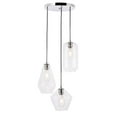 thumbnail image 1 of Living District LD2268C Gene 3 Light Chrome & Clear Glass Pendant, 1 of 4