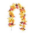 thumbnail image 2 of RBCKVXZ Fall Leaves Garland for Fall Decor - 5.8 ft Artificial Autumns Leaves Vines for Halloween Thanksgiving Decor, Home Mantel Dinner Fireplace Decoration (Red), 2 of 7