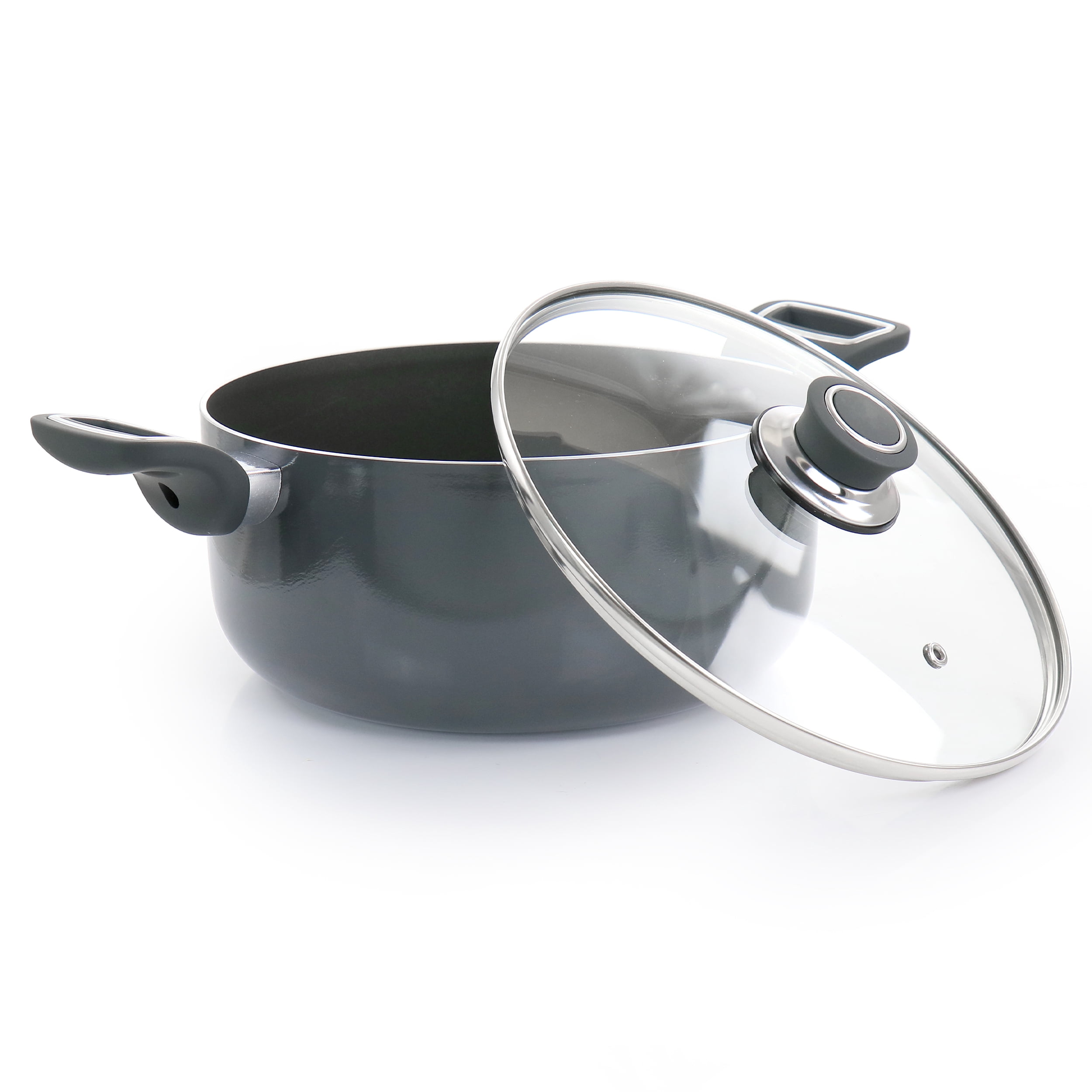 Oster Legacy 8-Piece Aluminum Nonstick Cookware Set in Gray – Durable Pots and Pans with Easy-Release Nonstick Coating, Even Heat Distribution, Stylish Everyday Kitchen Cooking Set