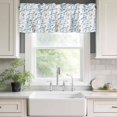 thumbnail image 2 of Sky Blue Leaf Valances for Windows, Rod Pocket Kitchen Valance Curtains - Soft & Washable Small Window Treatment for Living Room, Bathroom, Grey Leaves Branches 54x18inch, 1 Panel, 2 of 9