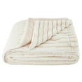 thumbnail image 3 of Mainstays Channel Faux Fur Blanket, Vanilla Dream, Full/Queen, 86 in x 90 in, 3 of 5