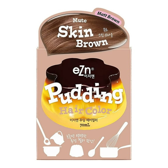 eZn Pudding Hair Dye Ammonia-Free Permanent Hair Color Mute skin brown Self Hair Dye DIY Kit Contain Keratin Made in Korea Beauty