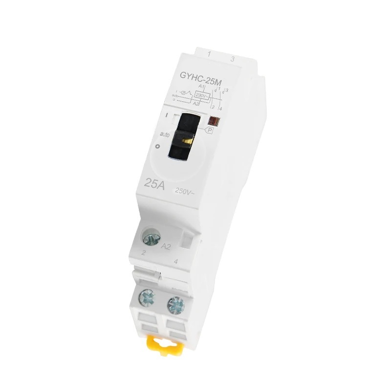 Manual Control Household Contactor Din Rail Type Modular Contactor 2P 16A 20A 25A 2NO or 2NC 220V