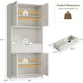 thumbnail image 2 of Tall Kitchen Pantry Cabinet, 70" Storage Cabinet with Countertop Shelf and Drawer, Freestanding Fluted Kitchen Hutch Cupboard for Dining Room, Living Room，White, 2 of 8