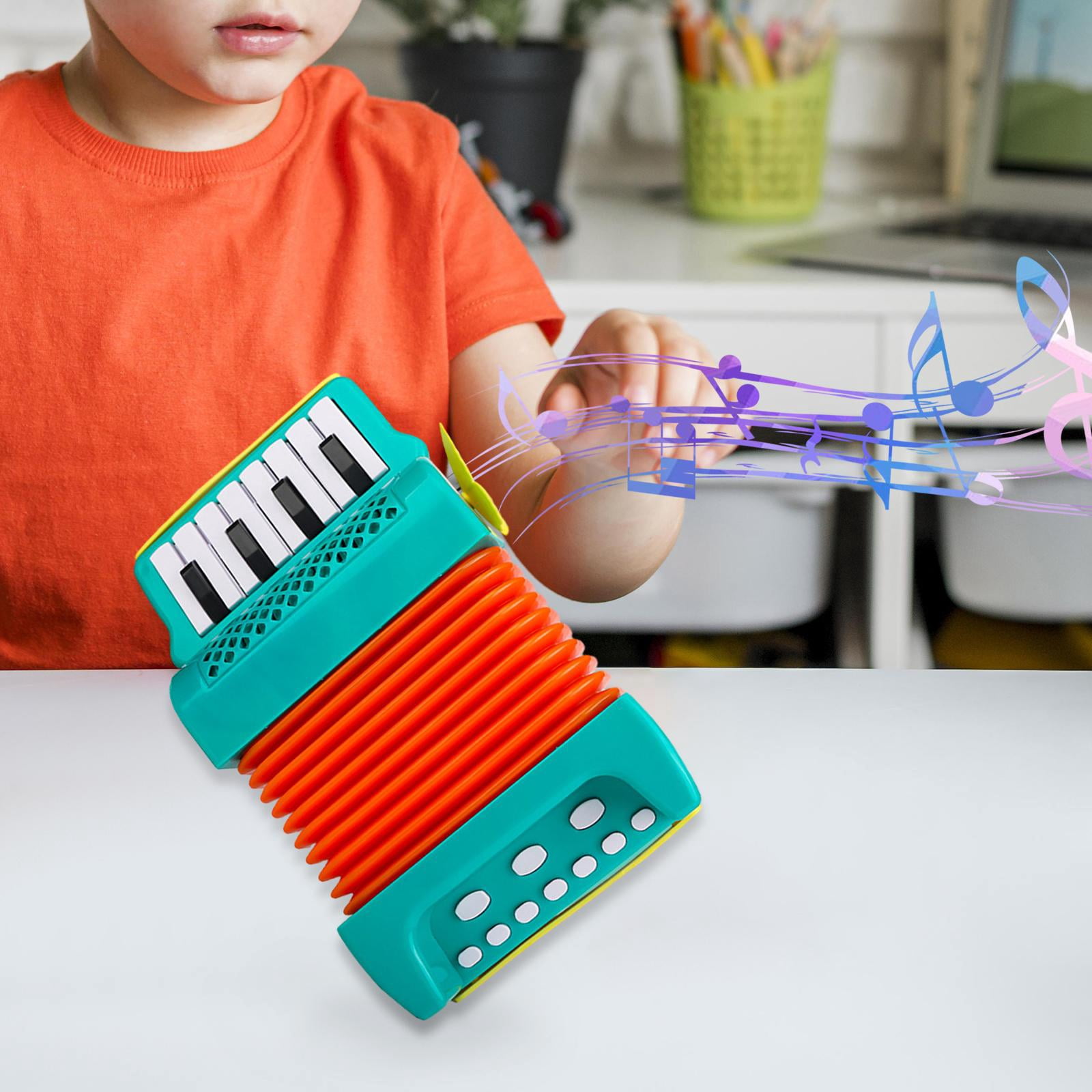LeeQinersw 10 Keys 8 Bass Piano Accordion Educational Toys Early Childhood Development Kids Green