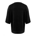 thumbnail image 5 of Black Women's Short Sleeve T-shirt, Womens Short Sleeve Sweaters Tops V Neck Pullover Knit Shirts Loose Blouses,Women's Short sleeve T-shirt M, 5 of 5