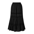 thumbnail image 1 of Falda Larga Falda con ribete de encaje para mujer, falda de verano con forma de A, traje de vacaciones (negro S) Cgtredaw Para estrenar, 1 of 1