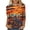 A06-Orange, variant on LEKWK Halloween Shirts for Women Plus Size 3/4 Sleeve Cute Graphic T-Shirt Loose Fit Oversized Top Holiday Party Halloween Costume,Size S-5Xl