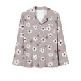 thumbnail image 5 of successthop Button Up Pajamas for Women Floral Long Sleeve Lapel Nightwear and Pj Pant Print Sleepwear with Pockets Gray, 5 of 7