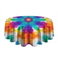 thumbnail image 5 of Colorful Rainbow Tie Dye Spiral Pattern Round Tablecloth 60"x60",Wrinkle Wipeable Table Cloth for Kitchen Dining Room Picnic Patio Party, 5 of 6