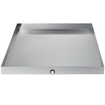 KFFKFF 32x32x2.5" Washer Pan, 18 GA Thick, 304 Stainless Steel, Durable Drip Tray with Drain Hole & Hose Adapter