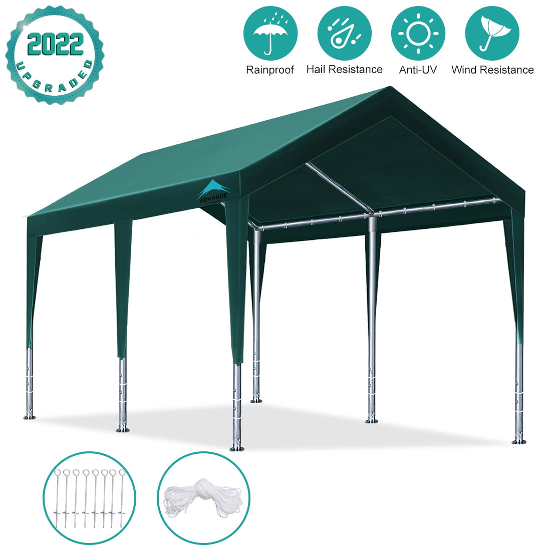 Adjustable Height Details about   20x10 Heavy Duty Carport Car Canopy Garage Shelter Party Tent 