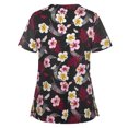 thumbnail image 1 of Pompotops T-Shirt à Manches Courtes Col en V avec Poche pour Femmes, 1 of 3
