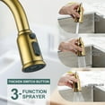 thumbnail image 3 of Wowow Pull Down Kitchen Faucet High Arc Single Handle Kitchen Sink Faucet in Gold, 3 of 5