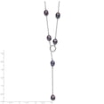 thumbnail image 4 of Sterling Silver Rhodium-plated 7-8mm Black Teardrop Freshwater Cultured Pearl 13-Station Adjustable Drop Toggle 19 inch Necklace, 4 of 4