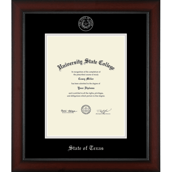 State of Texas Official State Seal Document Frame, Document Size 8.5" x 11"