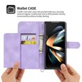 thumbnail image 6 of Nalacover Case for Samsung Z Fold4, PU Leather Wallet Phone Crossbody Flip Case with Credit Card Holder and Shoulder Wrist Strap Magnetic Stand Shockproof Cover for Samsung Galaxy Z Fold4, Purple, 6 of 14