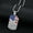 Silver Color, variant on Hip Hop Bling Iced Out 14K Yellow Gold American Flag Eagle Square Pendants Golden Silver Color Necklace for Men Rapper Jewelry