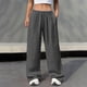 thumbnail image 5 of TaTaai Spring Autumn Solid Color Women Straight Leg Pants Elastic Waist Pocket Design Machine Washable No Fading Versatile Casual Daily Full Length Trousers Gift, 5 of 9